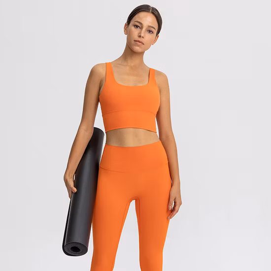 Yoga-BH-Sets, Neuankömmling, Kreuz-Rücken-BH, nacktes Gefühl, 2-teiliges Activewear-Damen-Sportbekleidungs-Yoga-Anzug